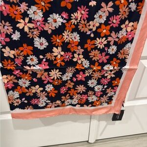 Kate Spade Floral Silk Scarf in Pink and Orange Approx Size 32”X32”